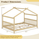 Full Size House Bed Montessori Floor Bed with Headboard