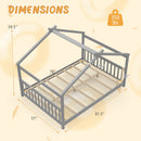 Full Size House Bed Montessori Floor Bed with Headboard