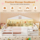 Full Size Montessori Floor Bed with Storage Compartments and Shelf
