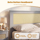 Full Size Rattan Bed Frame with Storage Drawers