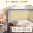 Full Size Rattan Bed Frame with Storage Drawers