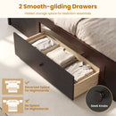 Full Size Rattan Bed Frame with Storage Drawers