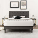 Full/Queen Size Upholstered Platform Bed with Tufted Headboard