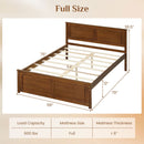Twin Size Wooden Platform Bed Frame with Headboard