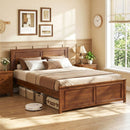 Twin Size Wooden Platform Bed Frame with Headboard