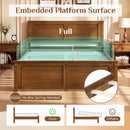 Twin Size Wooden Platform Bed Frame with Headboard