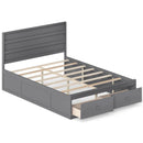 Full Size Wooden Platform Bed Frame with Storage Drawers