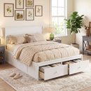 Full Size Wooden Platform Bed Frame with Storage Drawers