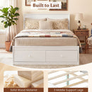 Full Size Wooden Platform Bed Frame with Storage Drawers