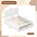 Full Size Wooden Platform Bed Frame with Storage Drawers