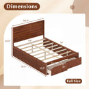 Full Size Wooden Platform Bed Frame with Storage Drawers