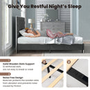 Full/Queen Size Upholstered Bed Frame with Velvet Headboard