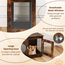 Furniture Style Dog Crate for Small and Medium Dogs with Translucent Window and Lockable Door-Rustic Brown