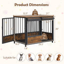 Dog Crate Furniture with Sliding Barn Door and Mat