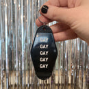 GAY GAY GAY GAY GAY Motel Style Keychain in Black