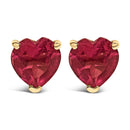 14K White Gold 5MM Heart Cut Purple Amethyst Solitaire Stud Earrings