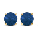 14K White Gold 5X5MM Round Purple Amethyst Solitaire Stud Earrings