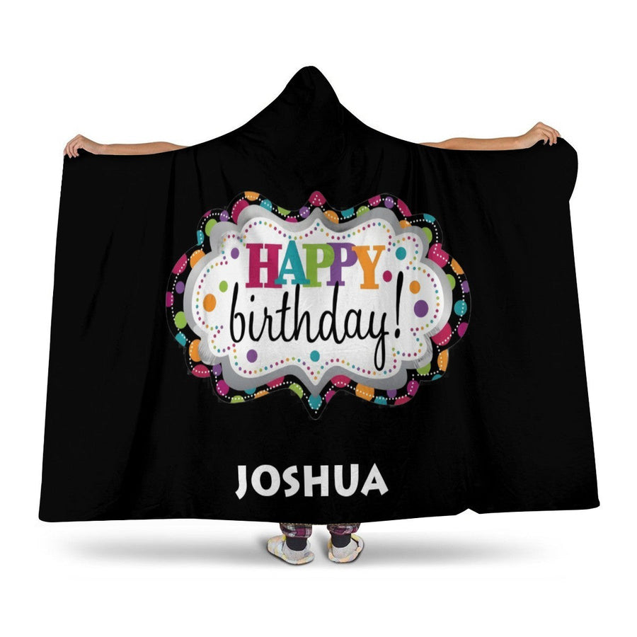 Personalized Happy Birthday Hooded Blanket | Custom Name Gift