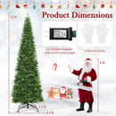12 Feet Tall Prelit Hinged Artificial Christmas Tree with 2517 PVC PE Branch Tips