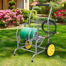 Garden Hose Reel Cart with 2 Wheels and Storage Basket