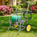 Garden Hose Reel Cart with 2 Wheels and Storage Basket