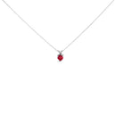 14K White Gold 5X5 MM Heart Shaped Purple Amethyst Solitaire Pendant Necklace