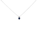14K White Gold 5X5 MM Heart Shaped Purple Amethyst Solitaire Pendant Necklace