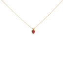 14K White Gold 5X5 MM Heart Shaped Purple Amethyst Solitaire Pendant Necklace