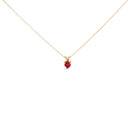 14K White Gold 5X5 MM Heart Shaped Purple Amethyst Solitaire Pendant Necklace