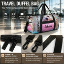 Personalized Hedgehog Heart Duffel Bag with Custom Name – Cute Travel, Gym & Weekend Bag