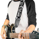 Guitar Strap - Batman Gotham City Graffiti Collage Black/White