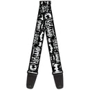 Guitar Strap - Batman Gotham City Graffiti Collage Black/White