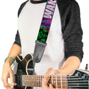 Guitar Strap - THE JOKER WANTED Smiling Pose and Graffiti Purples/Greens