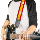 Guitar Strap - The Flash Logo7/Stripe Red/White/Yellow