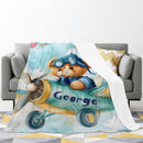Personalised Teddy Bear Pilot Blanket | Custom Name Gift