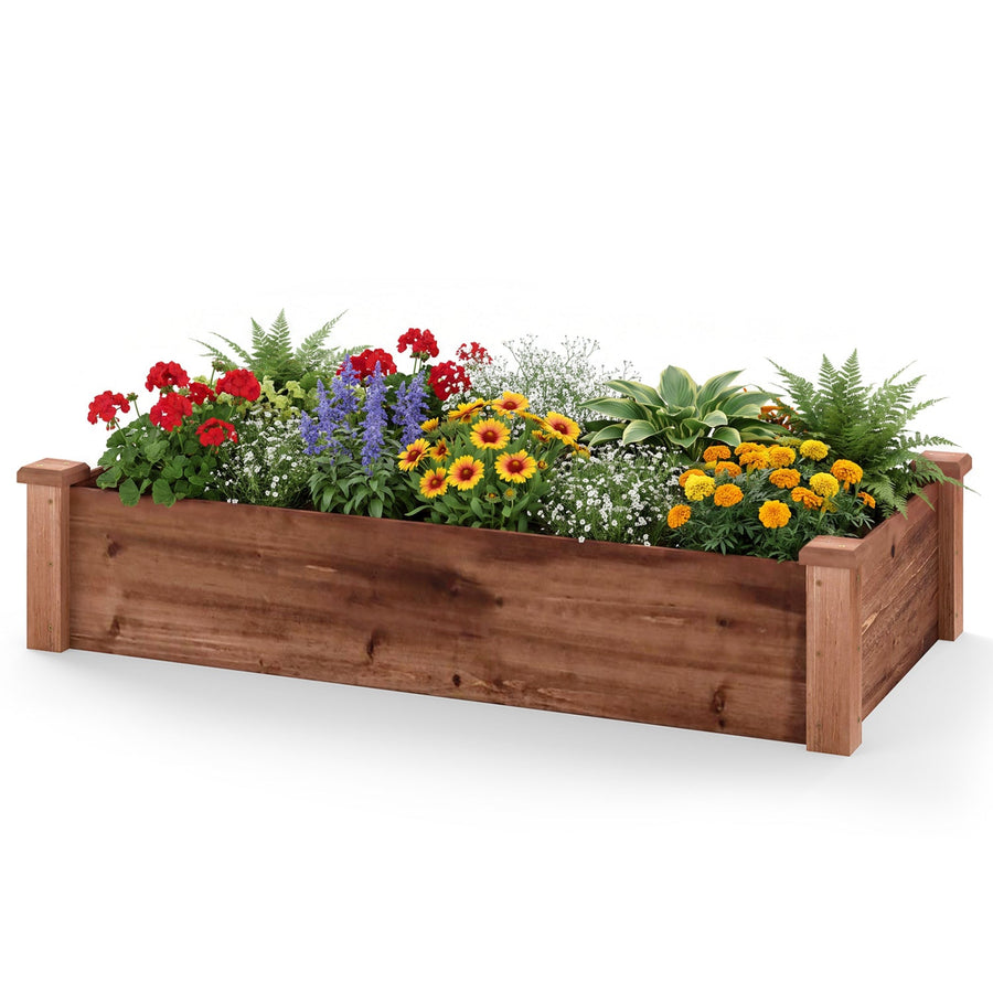 Raised Garden Bed Fir Wood Wooden Square Wood Planter Box for Garden
