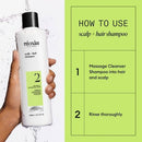 Nioxin System 2 Shampoo Cleanser 10.1 fl oz - New