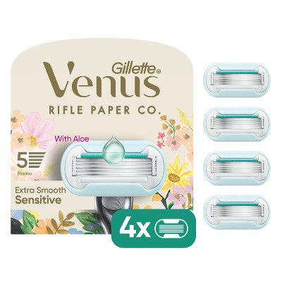 Rifle Paper Co. + Venus Deluxe Smooth Sensitive Razor Blade Refills 4ct - Imperfect Box