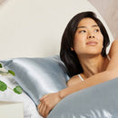 Kitsch Queen Size Satin Standard Pillowcase Thread Count Blue - Imperfect Box