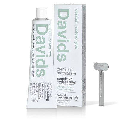 Davids Sensitive Whitening Hydroxyapatite Toothpaste Peppermint 5.25oz - Imperfect Box