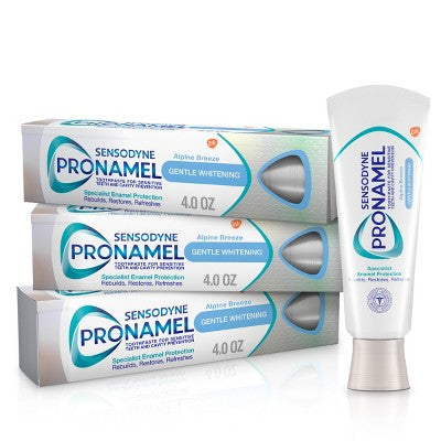 Sensodyne ProNamel Gentle Whitening Toothpaste for Sensitive Teeth 4oz/3pk - Imperfect Box