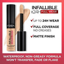 L'Oreal Paris Infallible Full Wear, Full Coverage, Waterproof Concealer 325 Eggshell 0.33 fl oz - Imperfect Container
