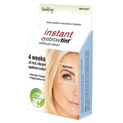 Godefroy Instant Eyebrow Tint Application Kit Light Brown 3ct - New