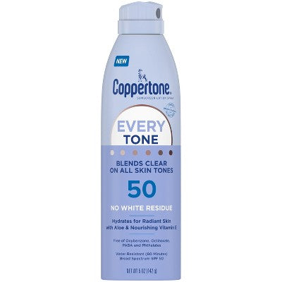 Coppertone Every Tone Sunscreen Spray SPF 50 5oz - New