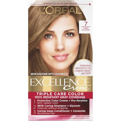 L'Oreal Paris Permanent Hair Color 6.3 fl oz 7 Dark Blonde - Imperfect Box