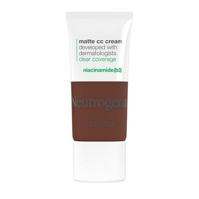 Neutrogena Clear Coverage Flawless Matte Color Correcting Cream, Full-Coverage 10.0 Sienna - New