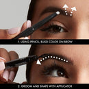 NYX Professional Makeup Fill & Fluff Eyebrow Pomade Pencil Black 0.007oz - New