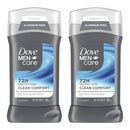 Dove Men+Care Solid Deodorant Stick Clean Comfort 3oz/2ct - New