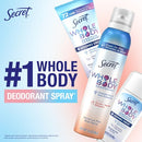 Secret Whole Body Deodorant Spray Lilac & Waterlily Aluminum-Free 3.5oz - New