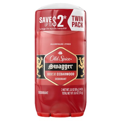 Old Spice Red Collection Solid Deodorant for Men Swagger Scent Aluminum-Free 2pk/3oz - Imperfect Box